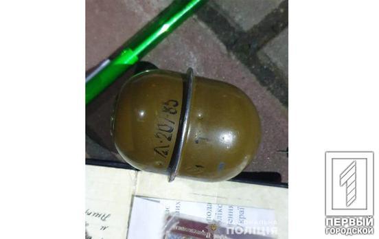 В Кривом Роге правоохранители изъяли у двух мужчин гранату и пистолет