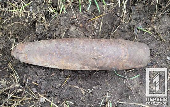 Под Кривым Рогом поисковики наткнулись на крупнокалиберный снаряд