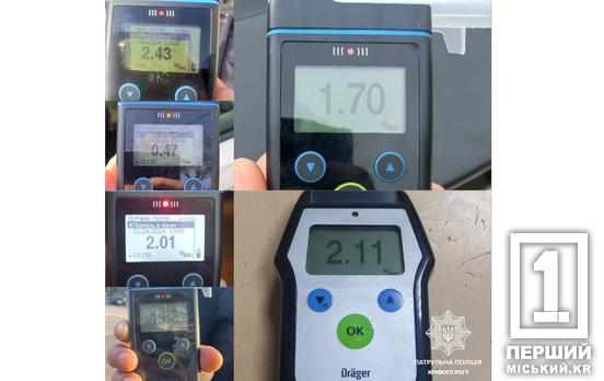 Ганяли «під мухою»: у Кривому Розі від початку квітня зловили 118 нетверезих водіїв