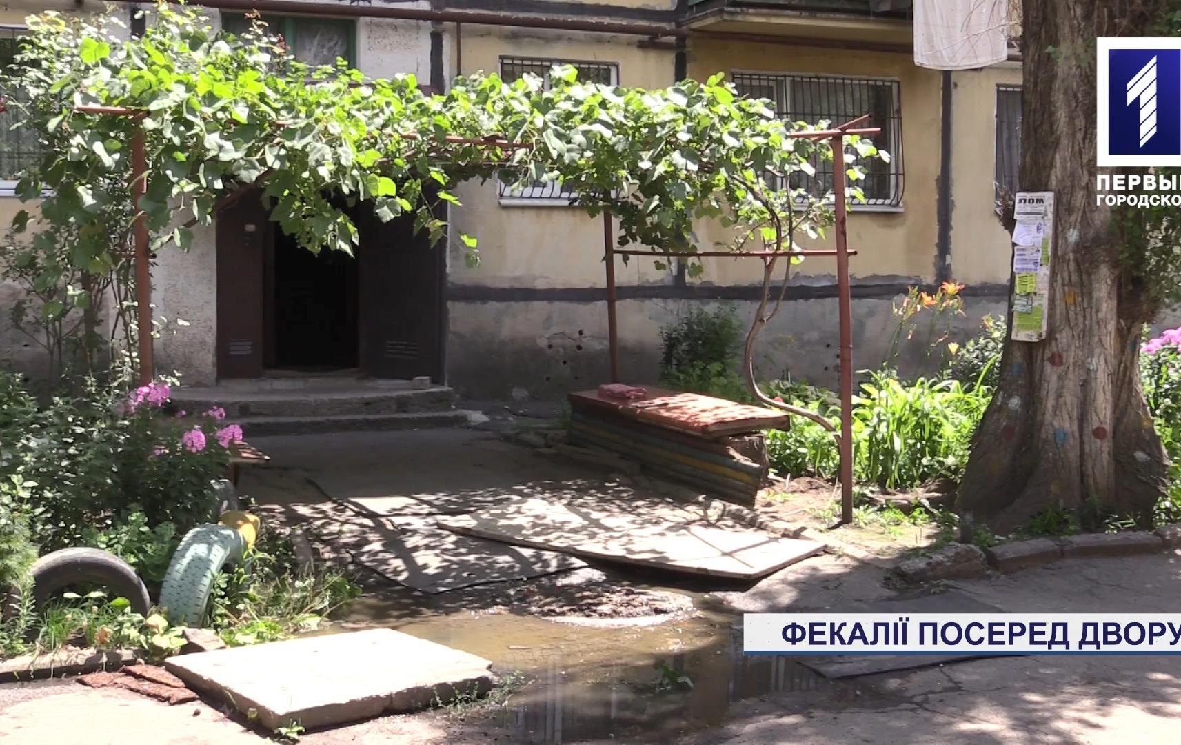 Фекаліями затопило двір у Кривому Розі