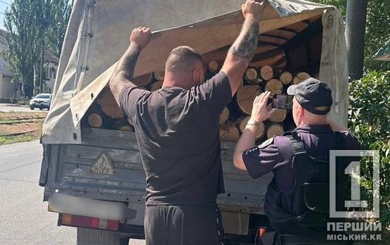 Забитий дровами «під зав’язку»: у Кривому Розі патрульні затримали водія з «чорним» вантажем