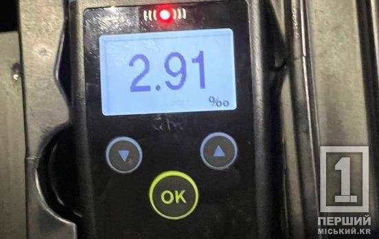 Перевищив норму майже у 15 разів: у Кривому Розі зупинили п’яного в стельку водія