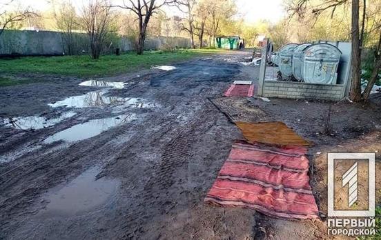 Жители одной из улиц Кривого Рога вместо асфальтных дорожек ходят по ковровым, – соцсети