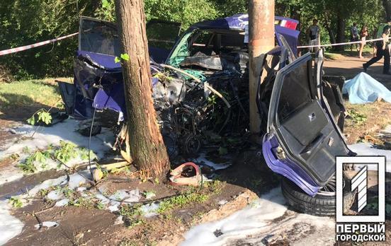 В Кривом Роге легковушка влетела в столб, водитель погиб на месте