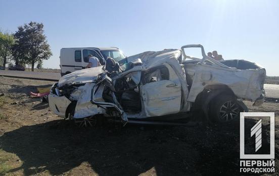 На выезде из Кривого Рога Toyota снесла столб на обочине, погибли два человека