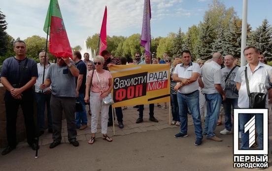 Под горсоветом Кривого Рога митингуют частные предприниматели в защиту своих прав