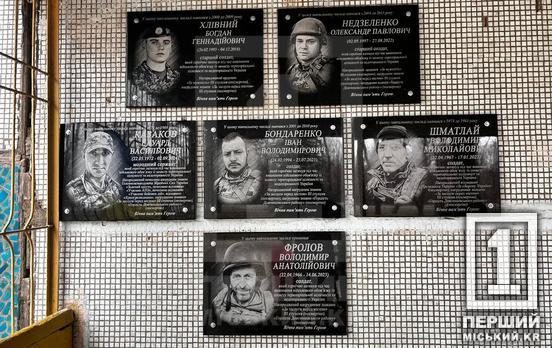 Отстаивали целостность и независимость страны: в честь трех криворожан открыли памятные доски на фасаде КГ №9