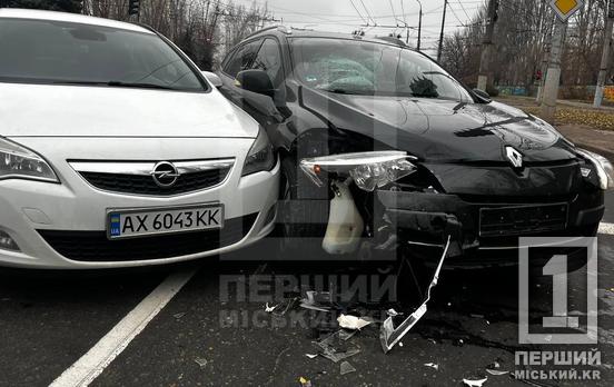 Самые большие повреждения у «француза»: в Кривом Роге на Днепровском шоссе ударились Opel и Renault