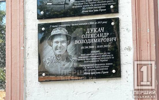 Розумний та щирий Герой: у Кривому Розі відкрили меморіальну дошку Олександру Дукачу