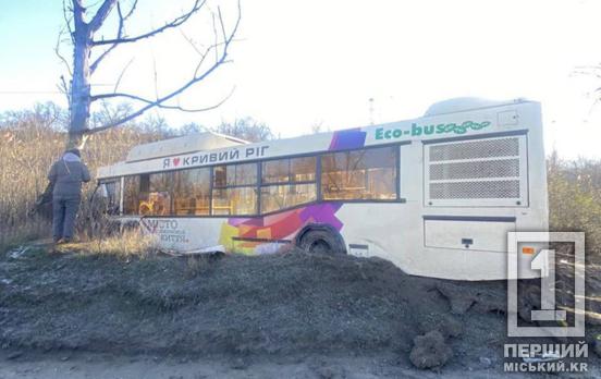 На місце виїхали спецслужби: криворізький автобус злетів у кювет
