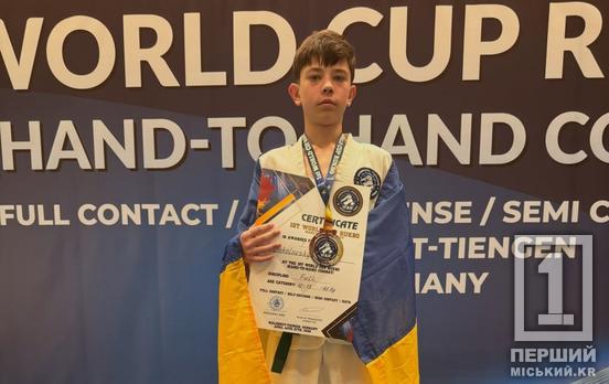 Український прапор на п’єдесталі у Німеччині: криворіжець Артур Соколовський став переможцем Кубка світу з рукопашного бою
