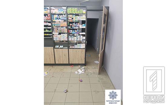 В Кривом Роге пьяный мужчина разнёс витрину в аптеке